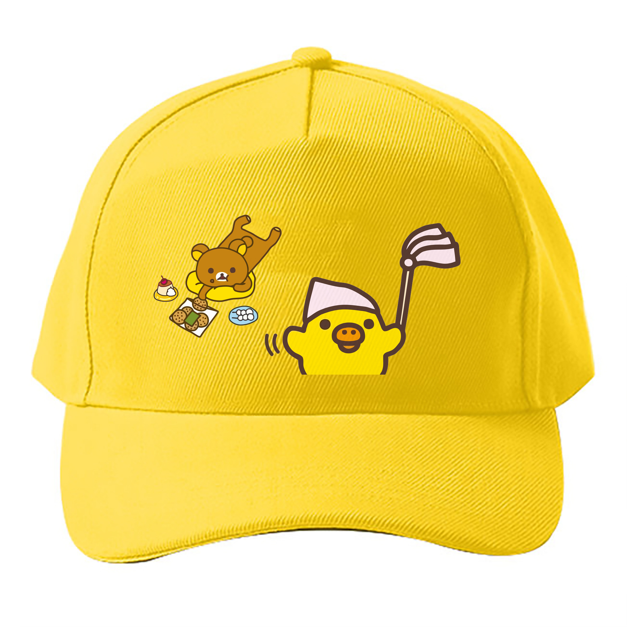 （画像用） リラックマ リラックマ キイロイトリ Rilakkuma Korilakkuma Kiiroitori ベースボールキャップ 綿100％ 男女兼用 帽子 スポーツ